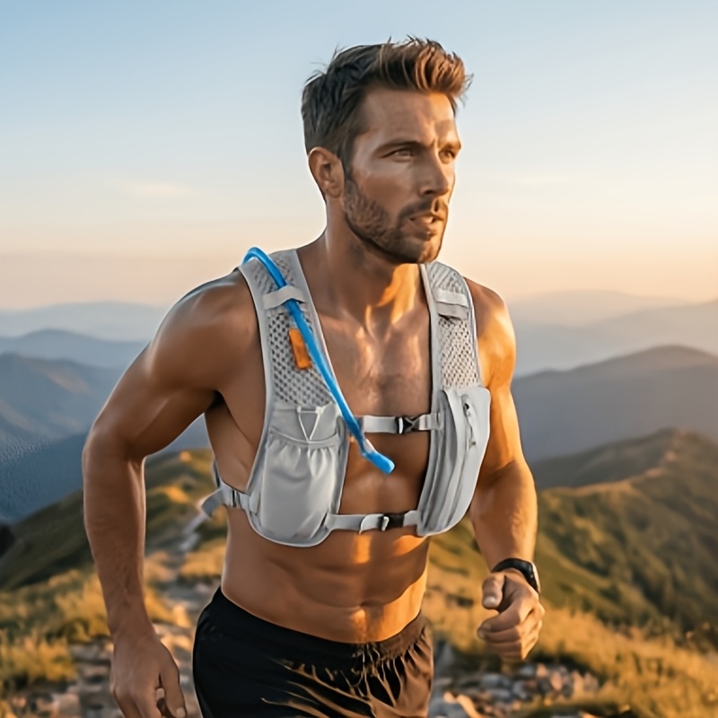 Running Gear Vest - Однотонный дышащий легкий жилет-рюкзак с множеством