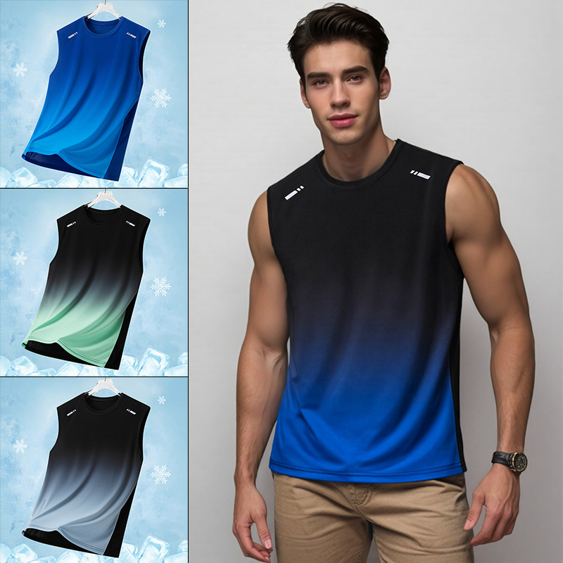 Running Gear Vest - Мужская спортивная майка с градиентным принтом,